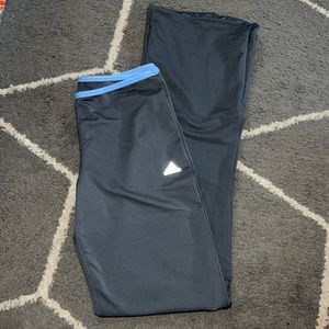 Adidas Climate Grey & Blue Flare Athletic Stretch Pants Size Medium